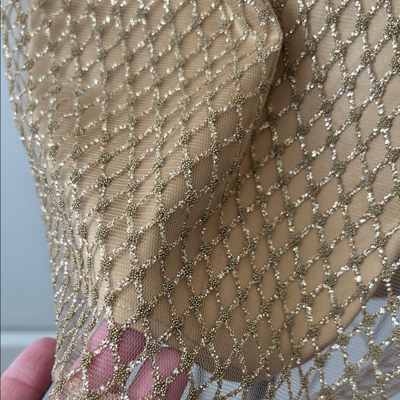 For Love and Lemons Glitter Slip Dress Cut Out Backless Rhinestone Sweetheart A - Picture 7 of 13